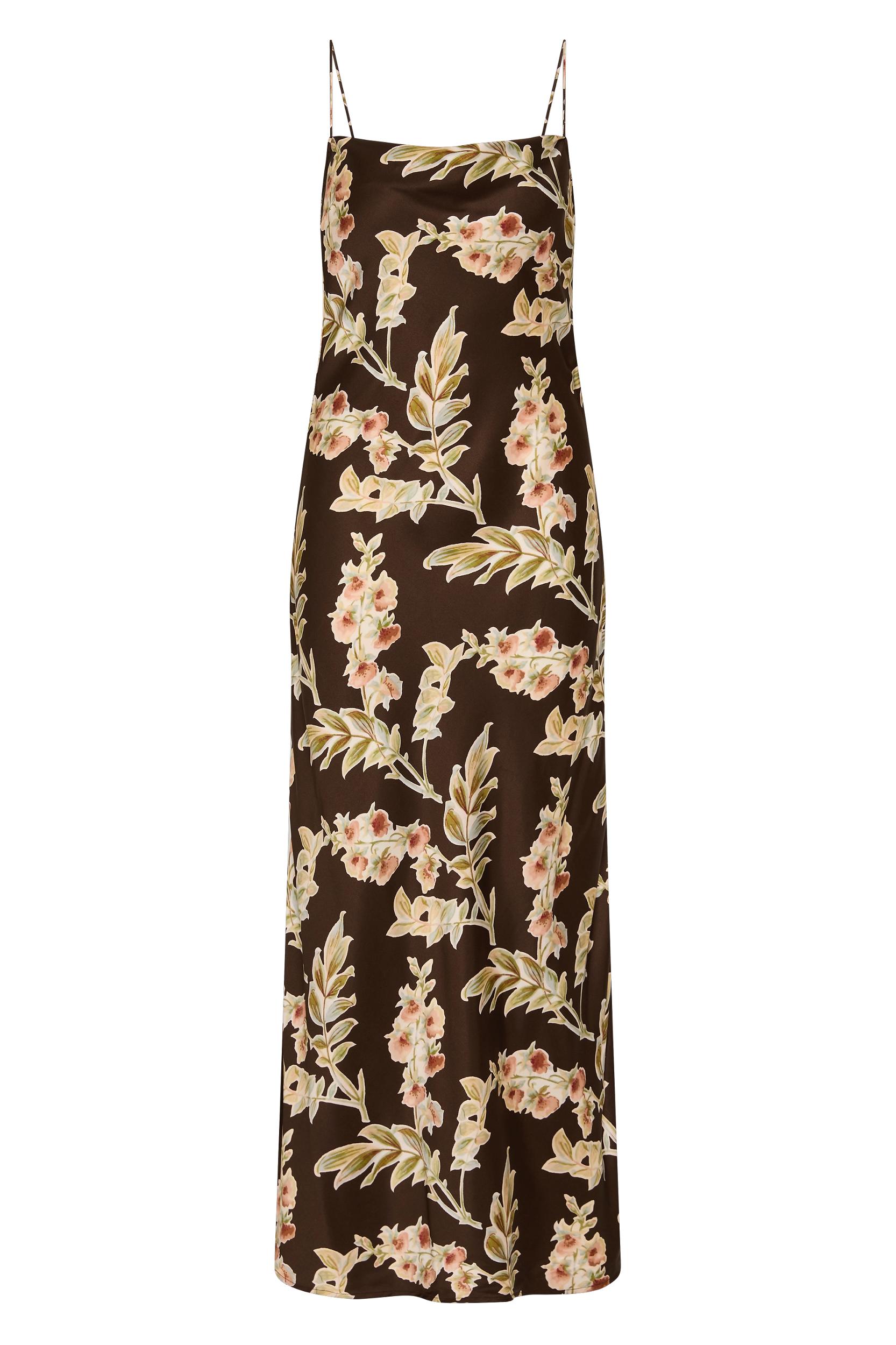 Yolaine Midi Dress Jardin Floral Chocolate - Final Sale Product Image
