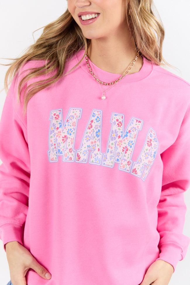 Mama Floral Pink Graphic Sweatshirt Product Image