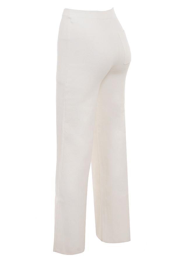 Vanna  off white cotton knitted trousers - sale Product Image