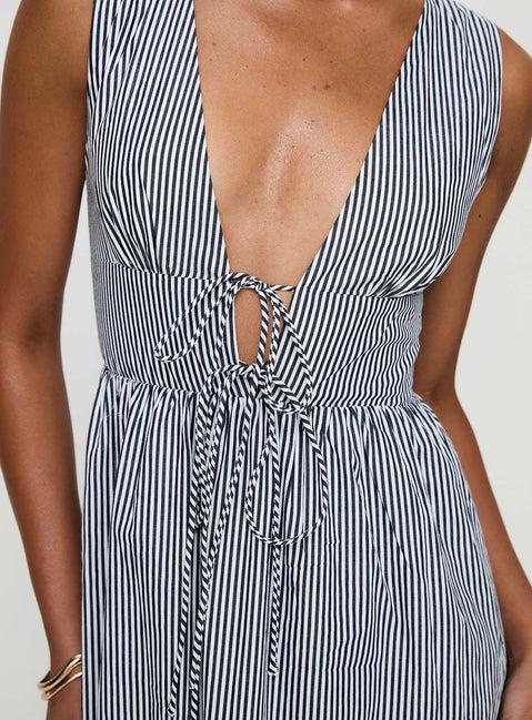 Pokey Maxi Dress Black / White Stripe Product Image