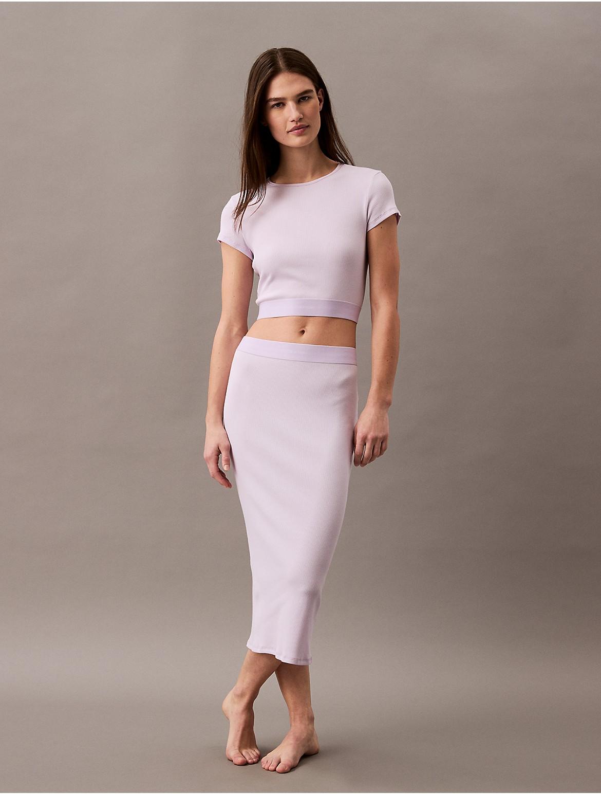Calvin Klein Womens Cotton Stretch Rib Skirt - Grey Product Image