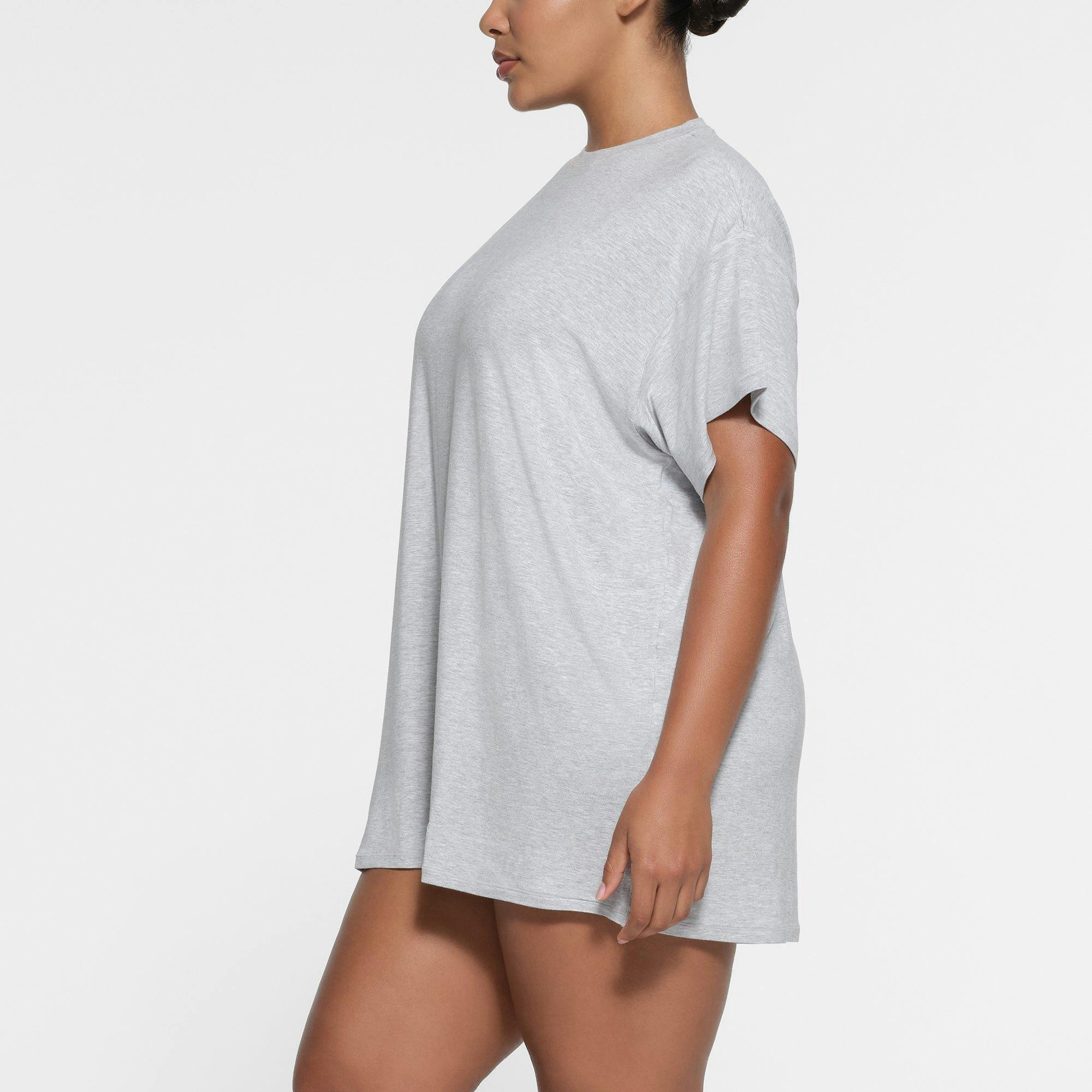 SKIMS SLEEP T-SHIRT MINI DRESS | LIGHT HEATHER GREY Product Image