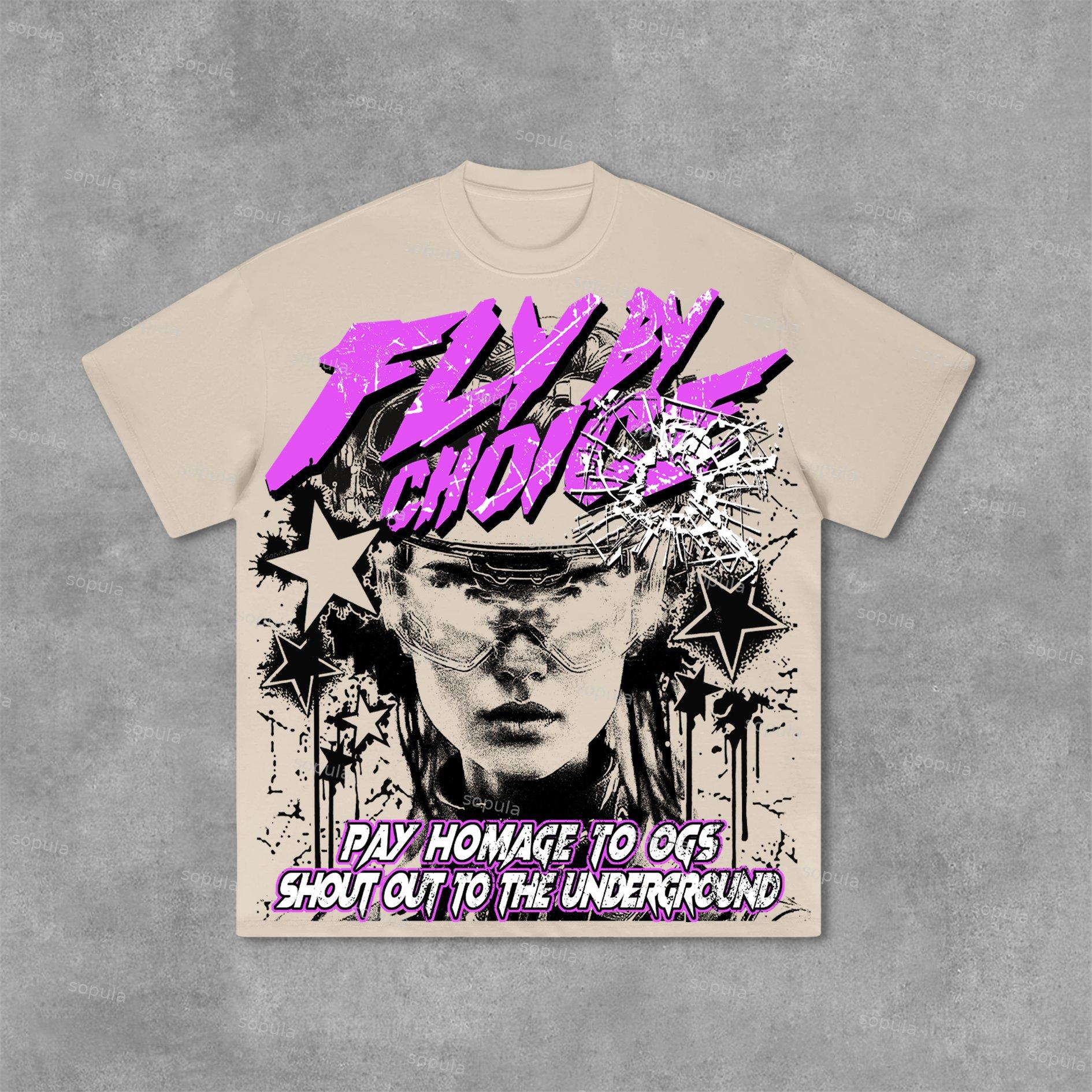 Sopula Fly By Choice Graphic Print Cotton T-Shirt Product Image