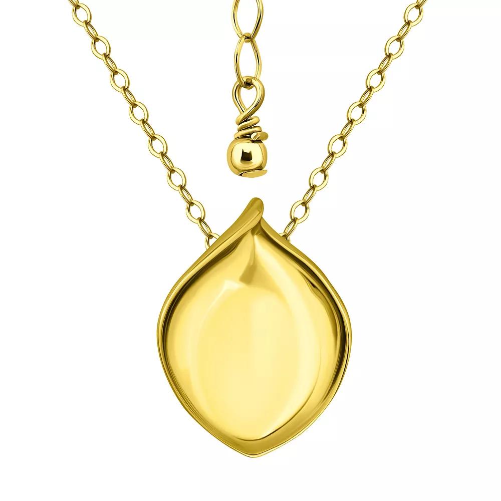 Aleure Precioso Polished Teardrop Slide Pendant Necklace, Women's, Size: 16-18" ADJ, Gold Tone Product Image