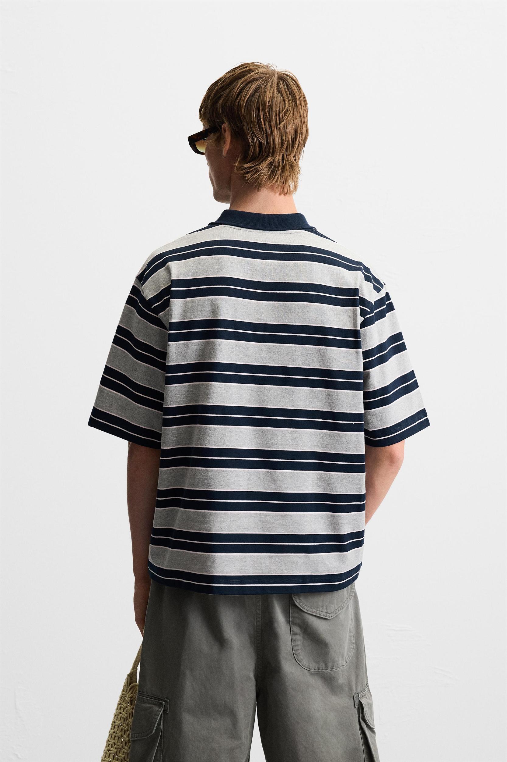 STRIPED RELAXED FIT POLO SHIRT Product Image