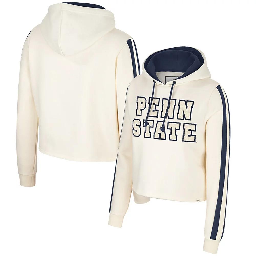 Women's Colosseum Cream Penn State Nittany Lions Perfect Date Cropped Pullover Hoodie, Size: XL, Beige Product Image