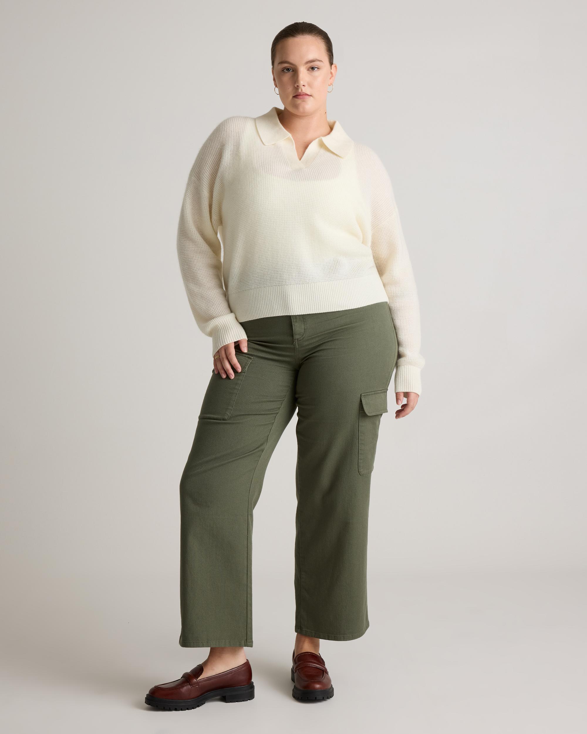 Quince | Women's Baby Alpaca-Wool Waffle Stitch Polo Sweater Size XS Product Image