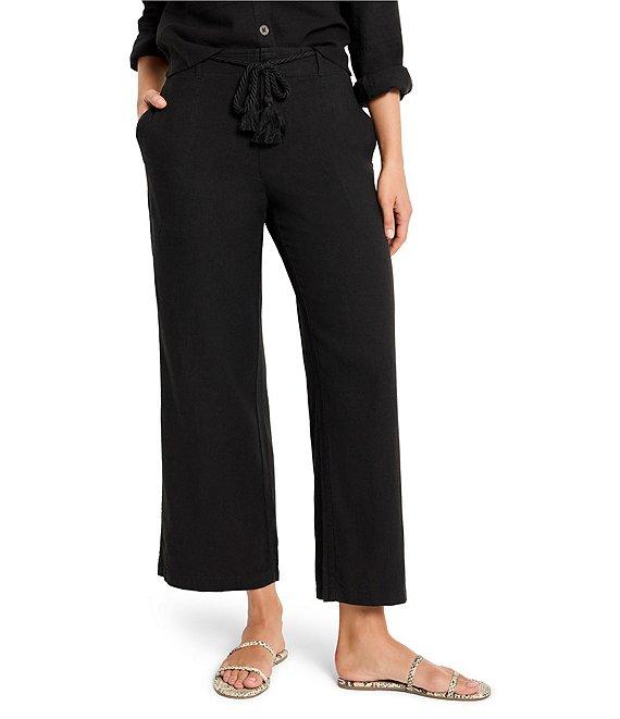 NIC + ZOE Rumba Linen Blend Rope Belt Wide Leg Ankle Pants Product Image