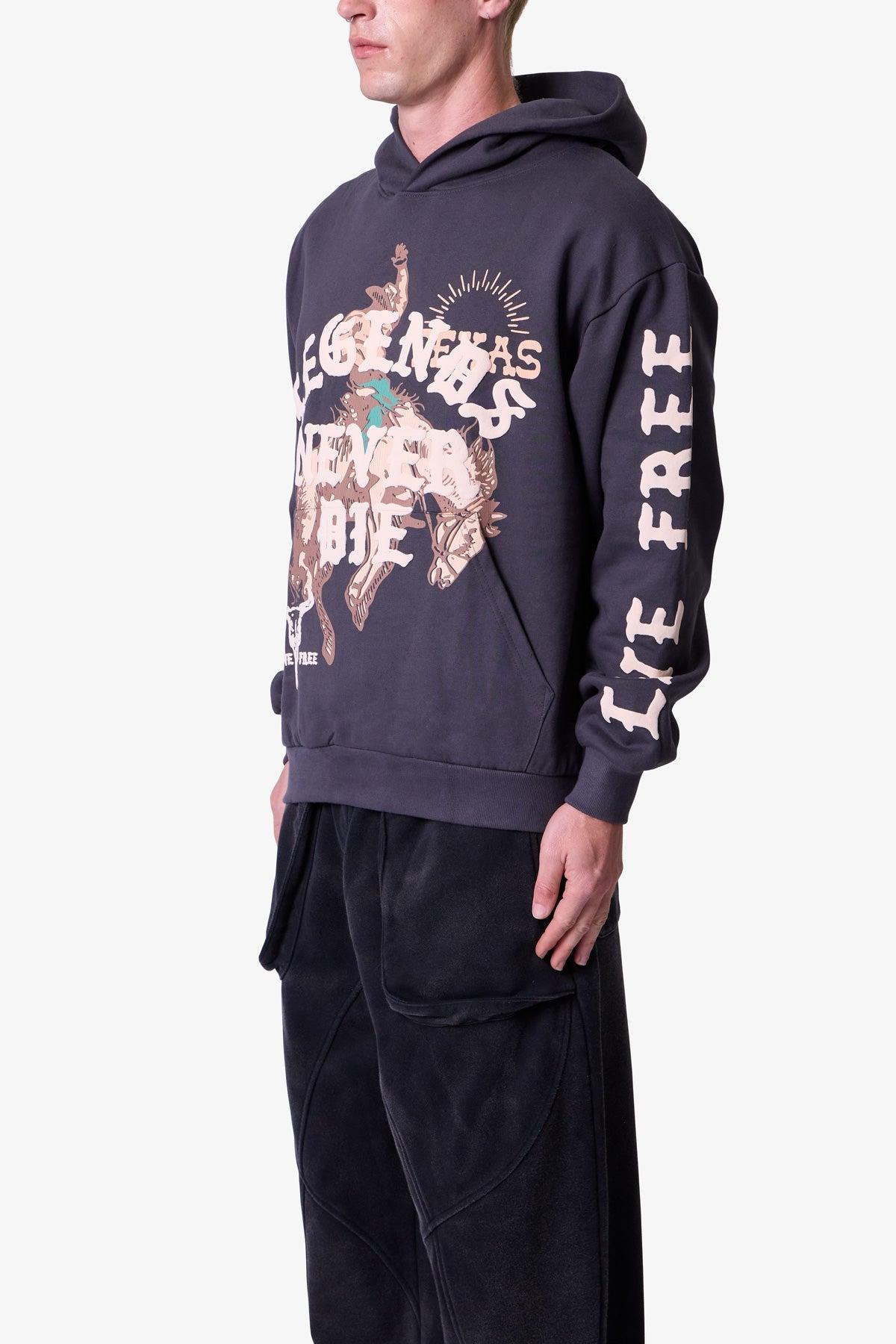 Legends Never Die Hoodie - Washed Black Product Image