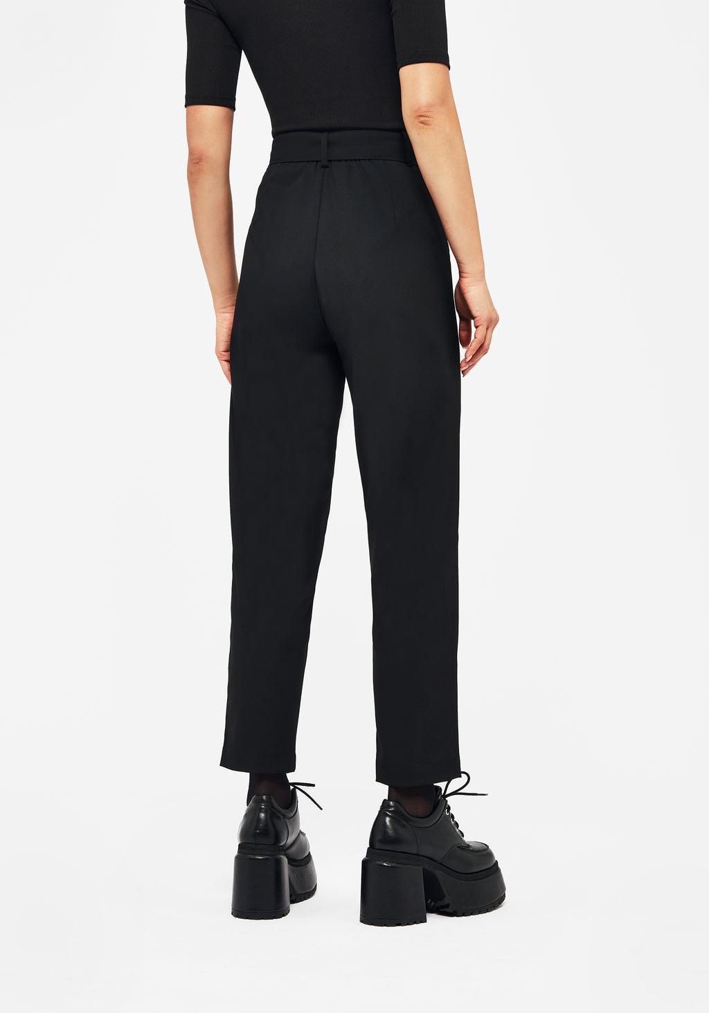 Hester Embroidered Tapered Trousers - Black Product Image