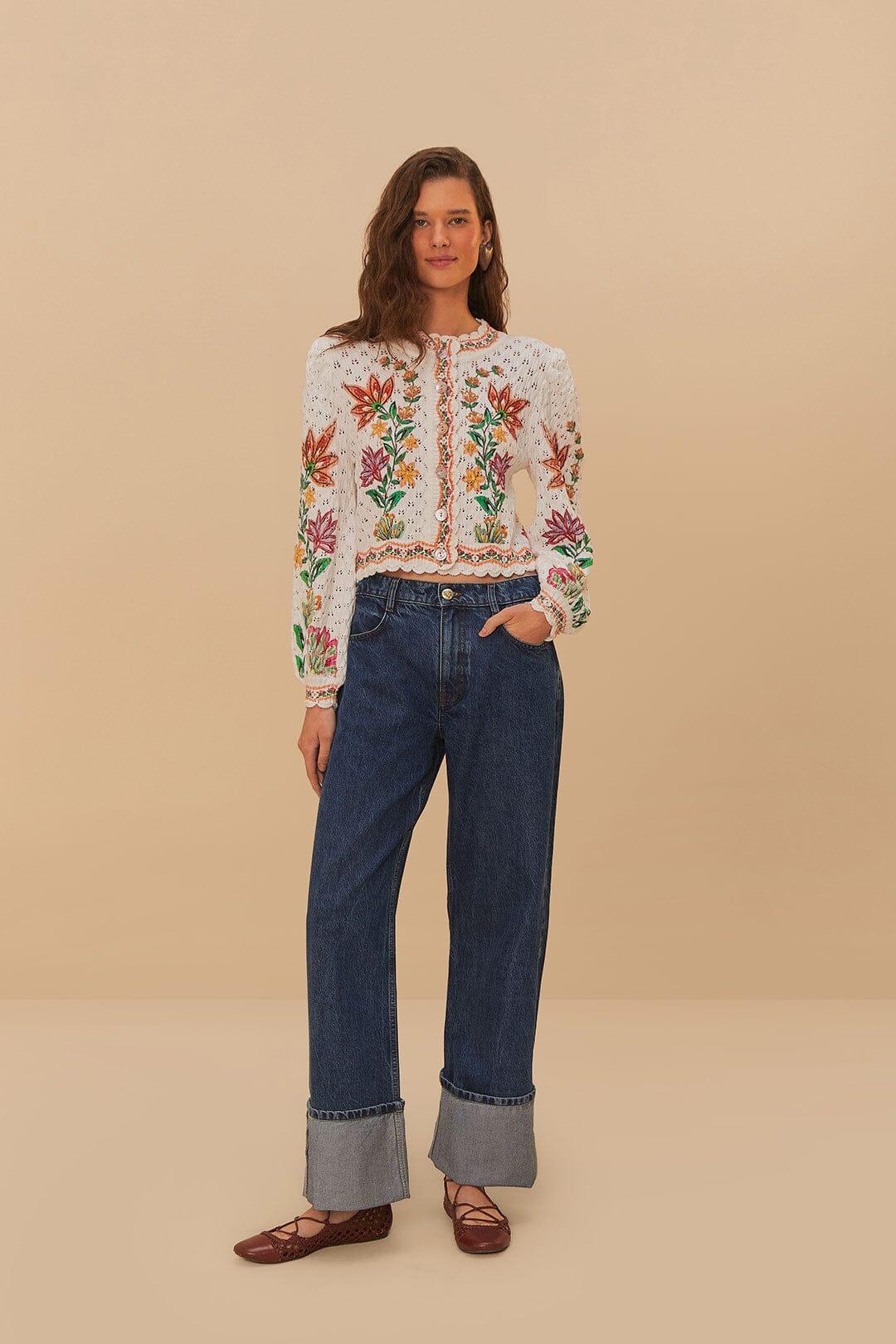 Denim Low Waist Wide Pants Product Image