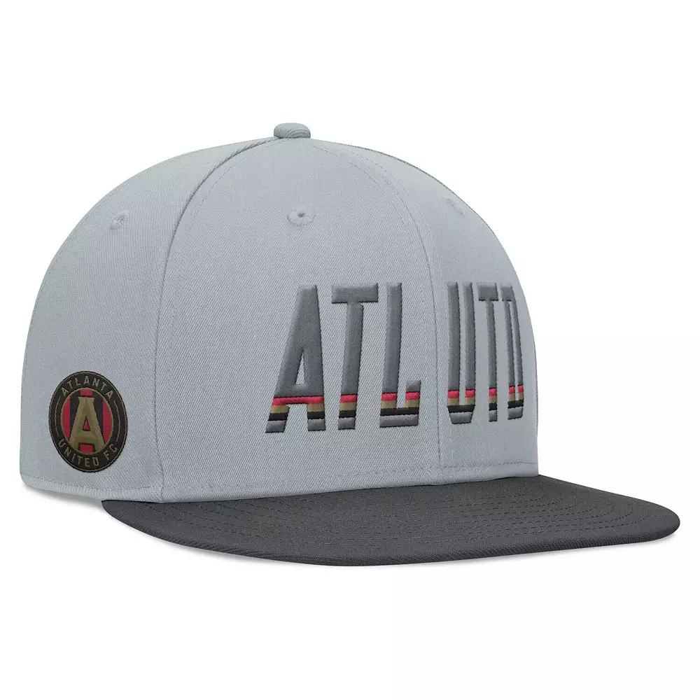 Men's Fanatics Branded Gray Atlanta United FC Smoke Snapback Hat, Atu Grey Product Image
