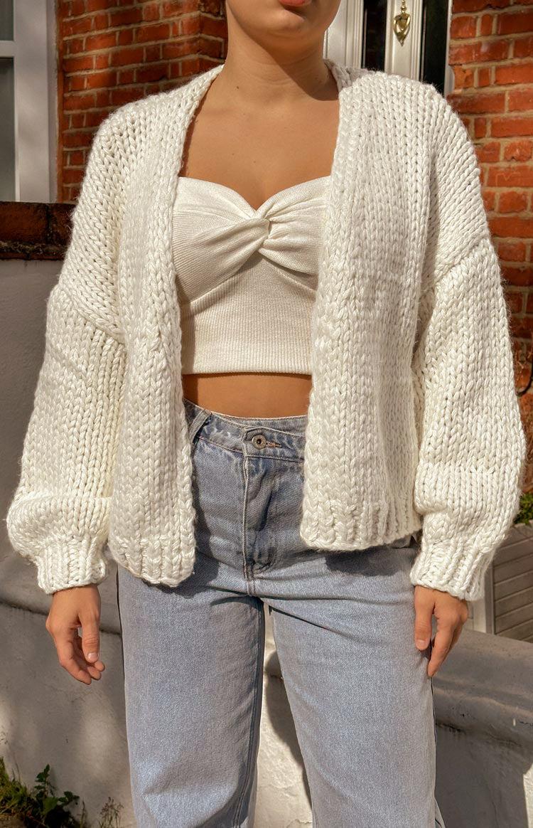 Bad Habits Cream Knit Cardigan Product Image