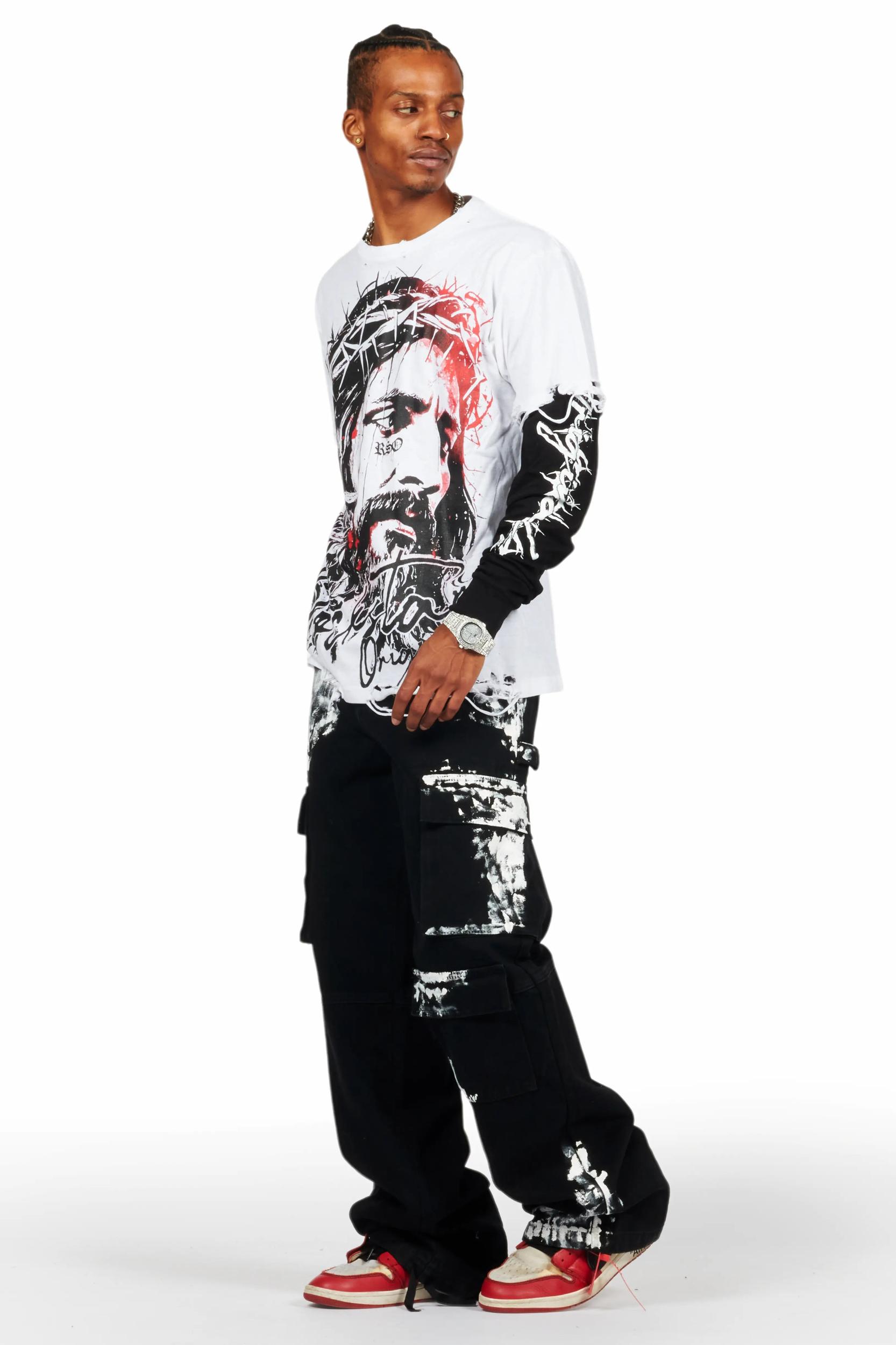 Baha Black Painter Baggy Cargo Jean Male Product Image