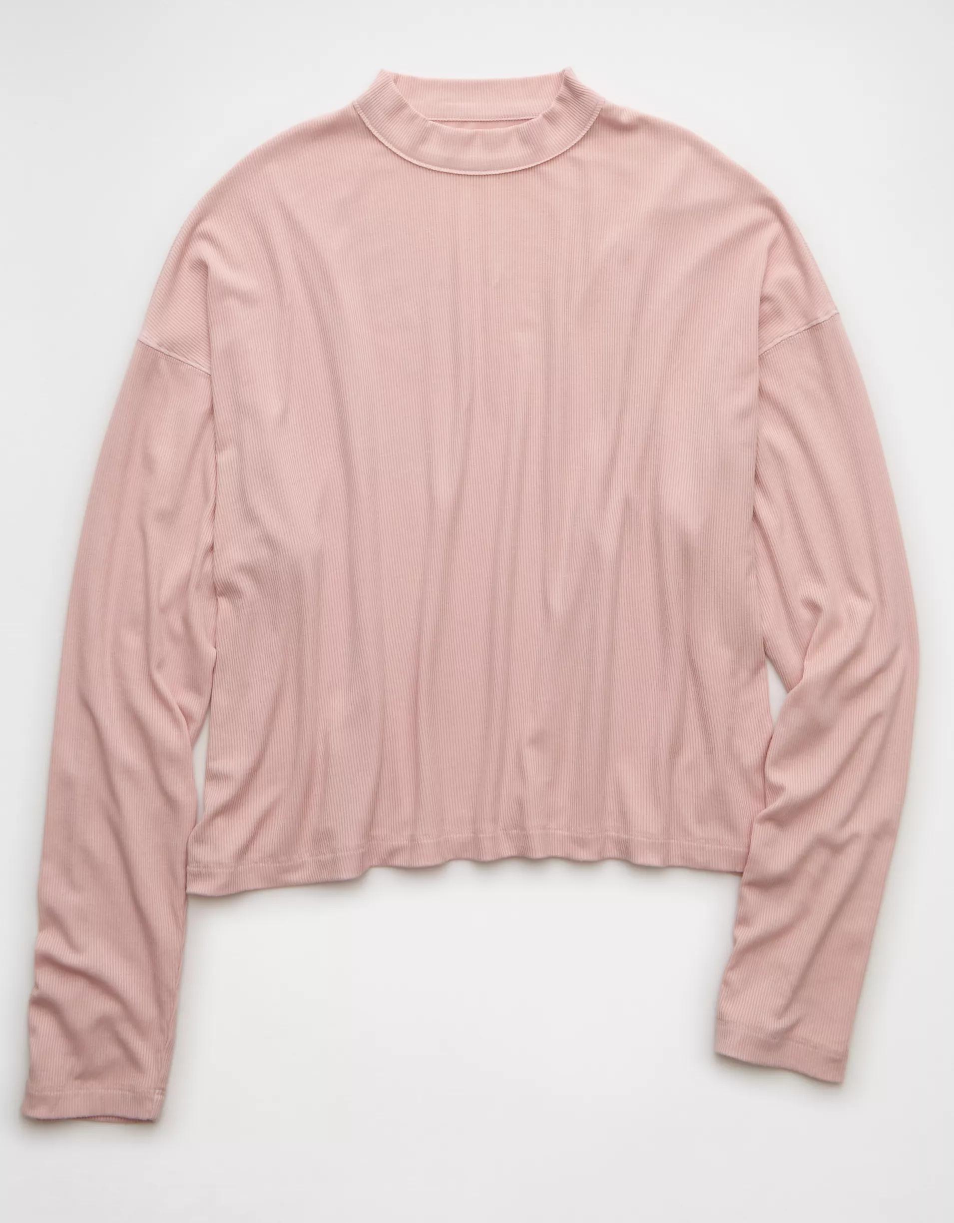 AE Soft & Sexy Long Sleeve Mockneck T-Shirt Product Image