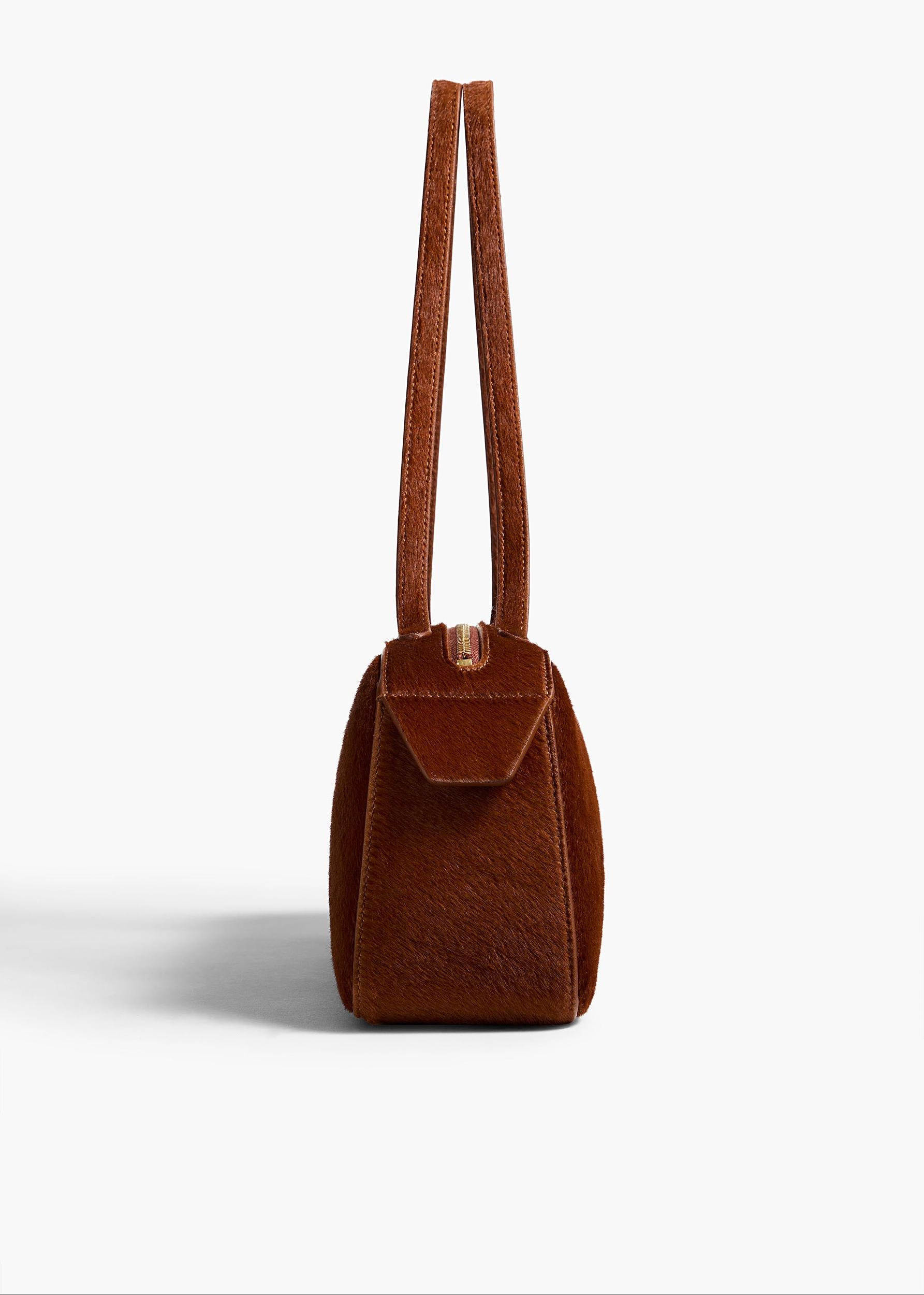 Simona Shoulder Bag in Rust Haircalf Product Image