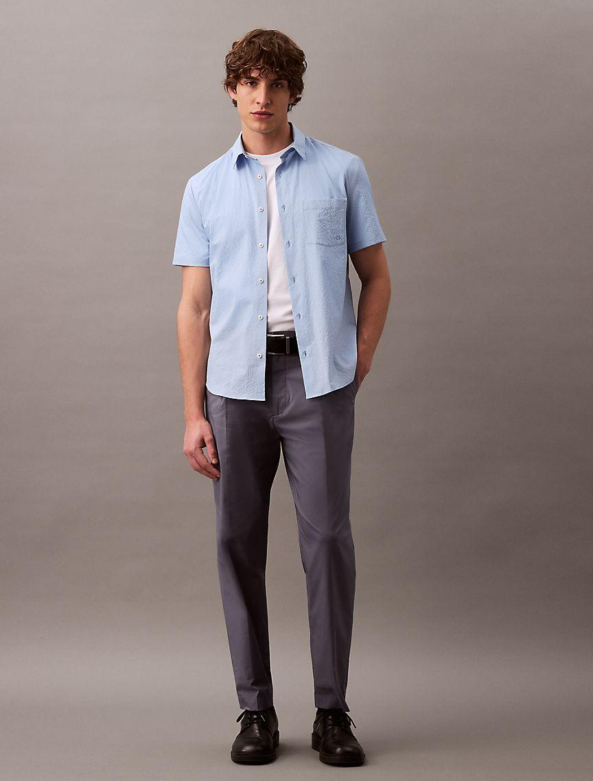 Solid Seersucker Classic Button-Down Shirt Product Image