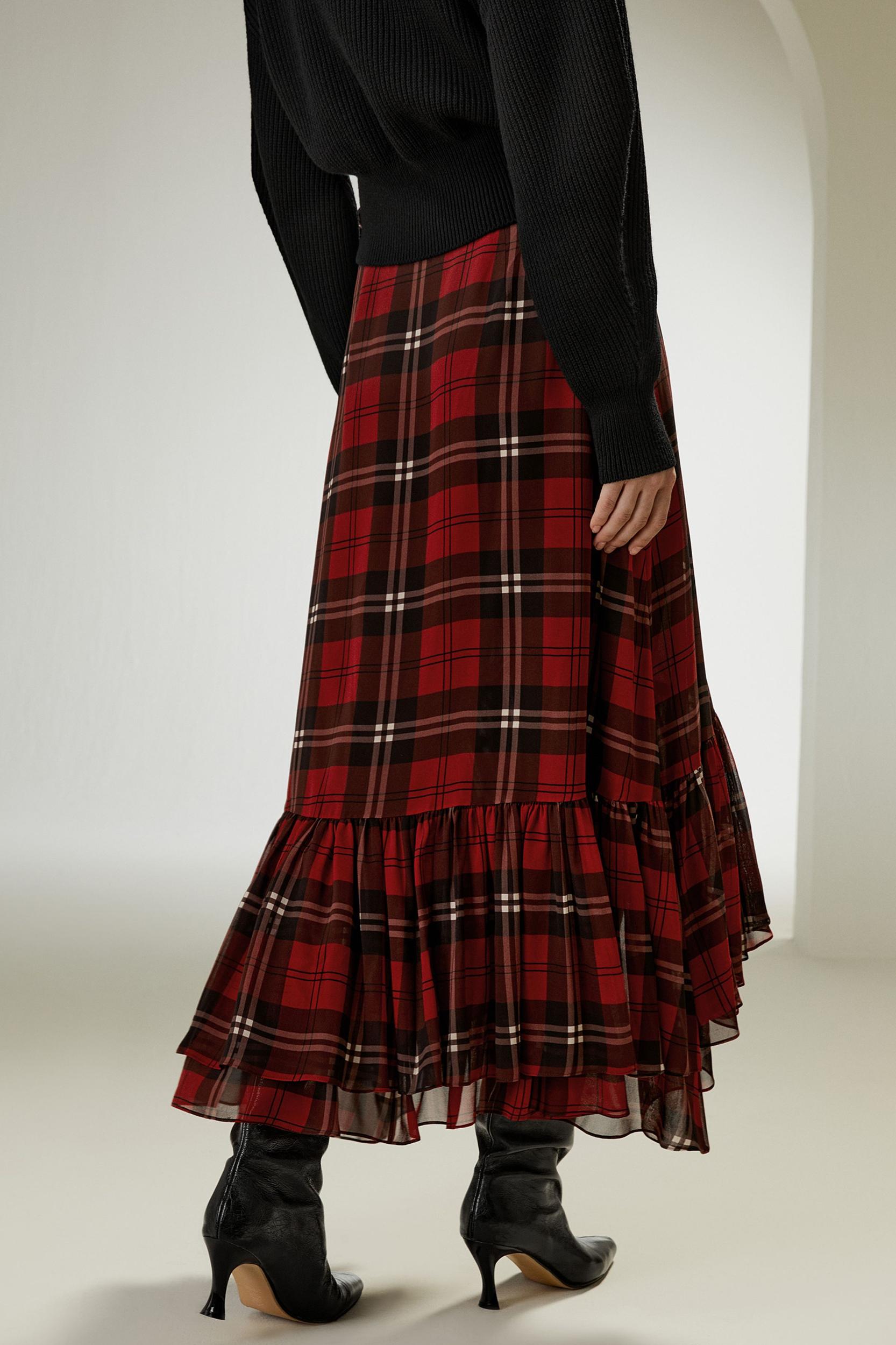 Ruffled Georgette Wrap Skirt Product Image