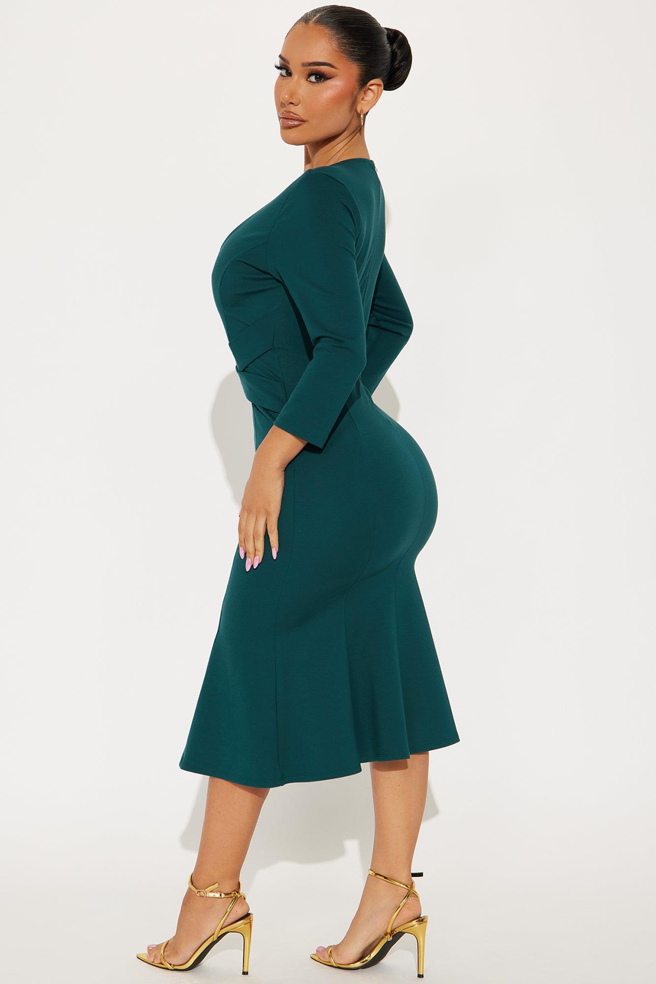 Modern Class Ponte Midi Dress - Hunter Product Image