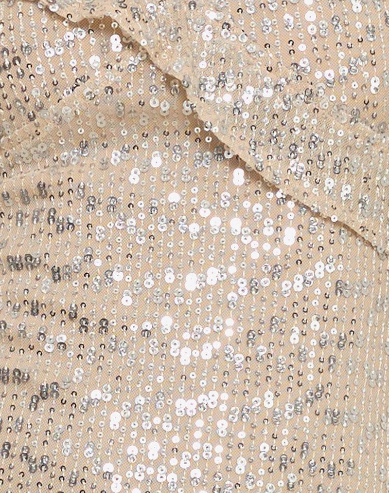 Iskaya Frill Mini Dress in Sequin Neutral Female Product Image