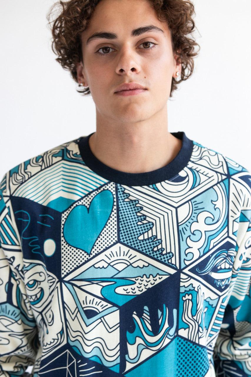 Geometric Pop Art Graphic Sweatshirt Product Image