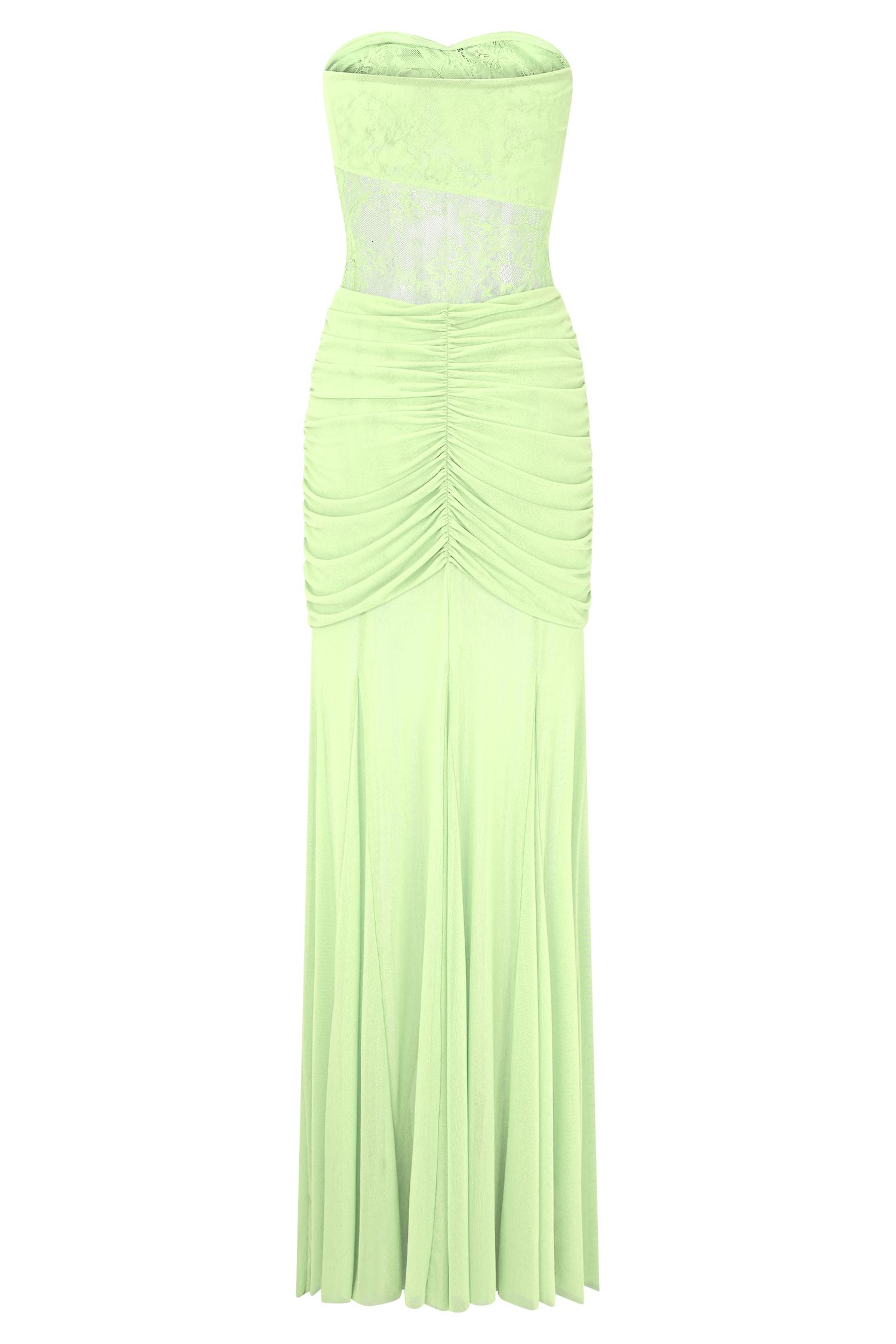 Khadijah Lace And Mesh Maxi Dress - Sage Product Image