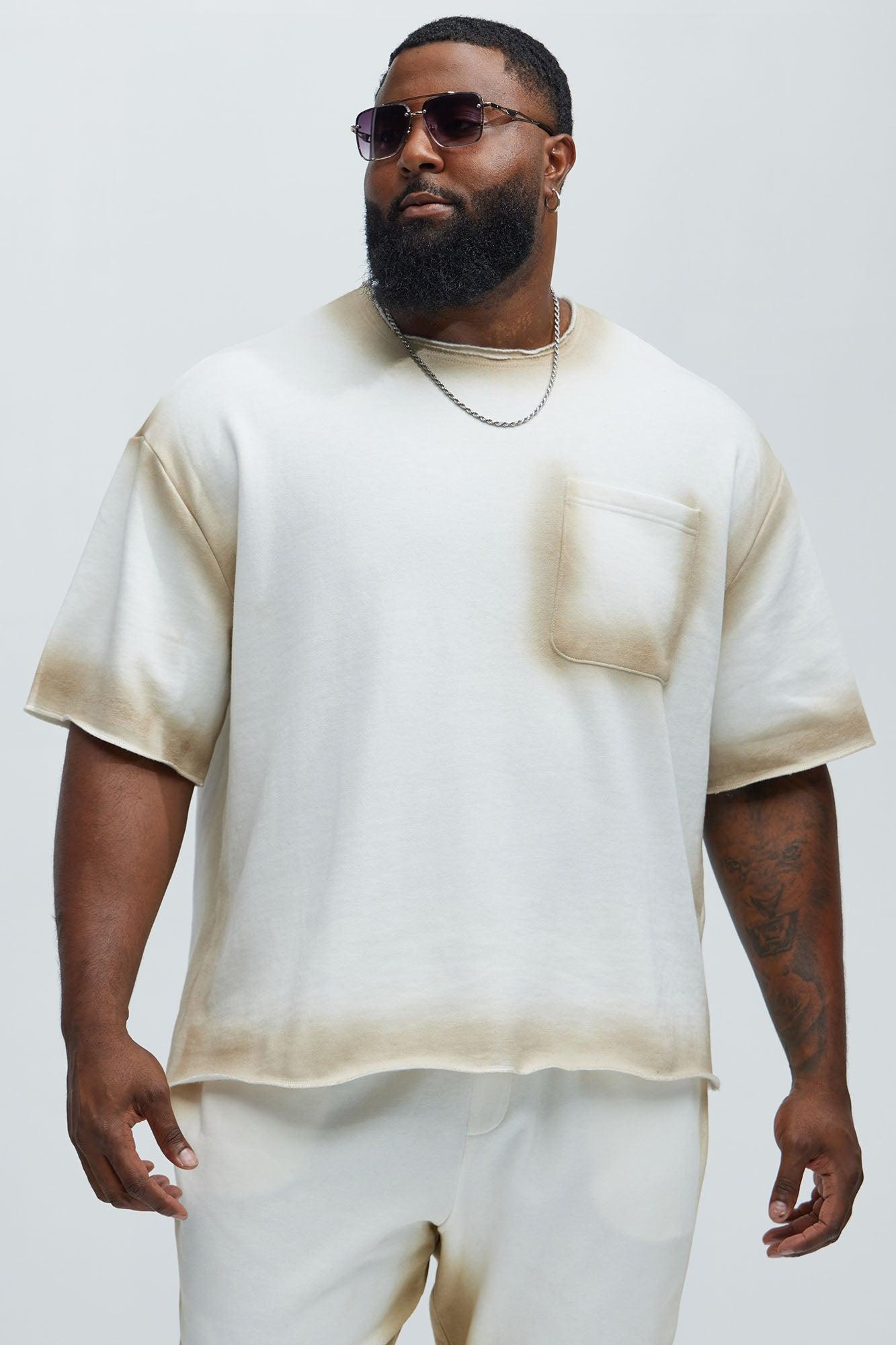 Tyson Blurred Lines Relaxed Fleece Tee - Cream Product Image