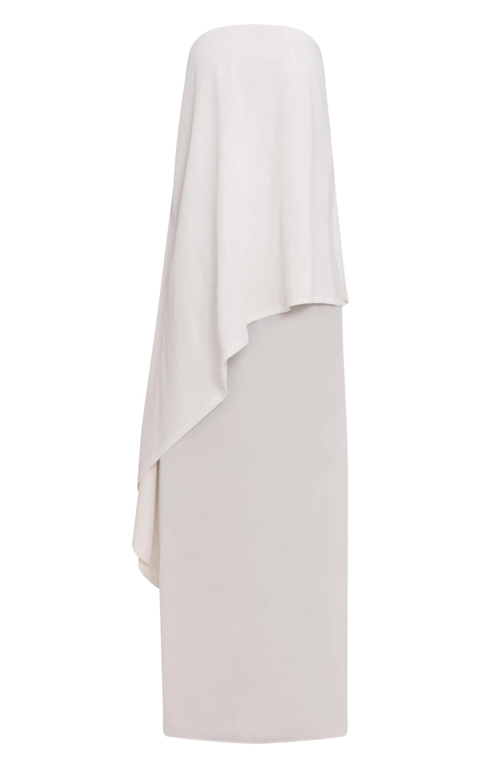 Butter Cream Chiffon Bandeau Overlay Maxi Dress Product Image