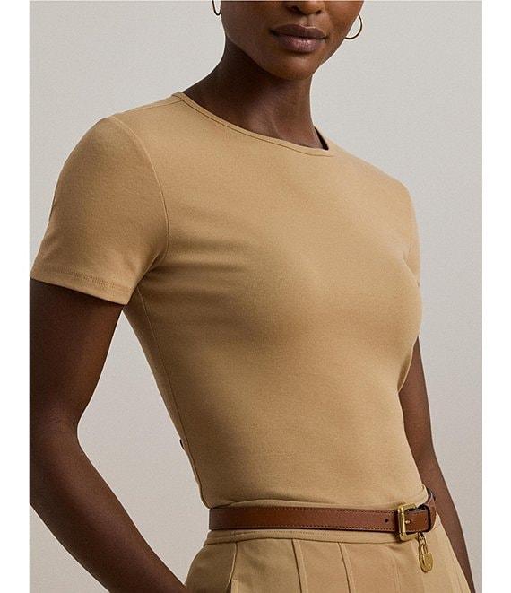 Lauren Ralph Lauren Stretch Cotton Crew Neck Short Sleeve Tee Product Image