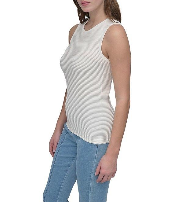 DKNY by Donna Karan Sleeveless Textured Knit Tank Top Product Image