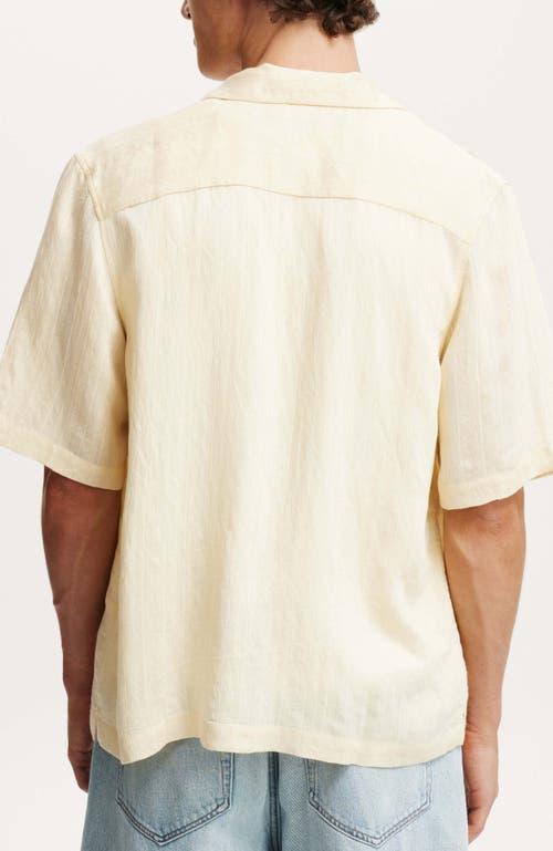 Cotton On Men's Box Fit Short Sleeve Shirt in Summer Yellow Dobby at Nordstrom, Size Medium Product Image