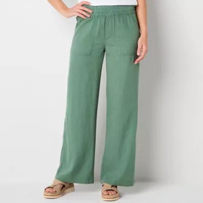 St. John's Bay Womens Loose Fit Wide Leg Trouser Product Image