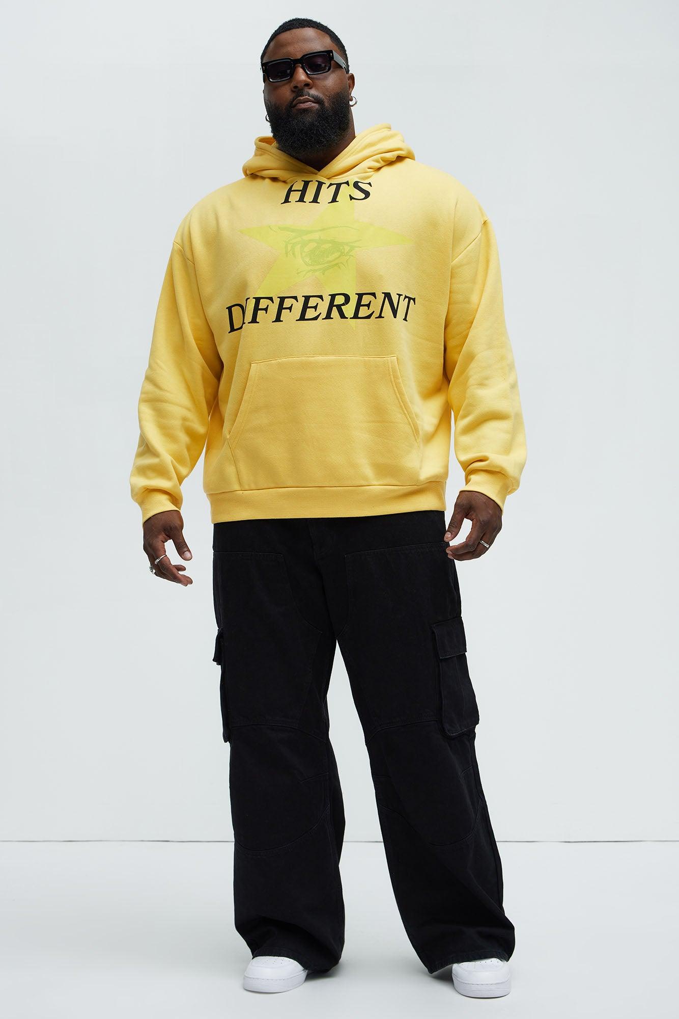 Anime Hits Different Hoodie - Yellow Product Image