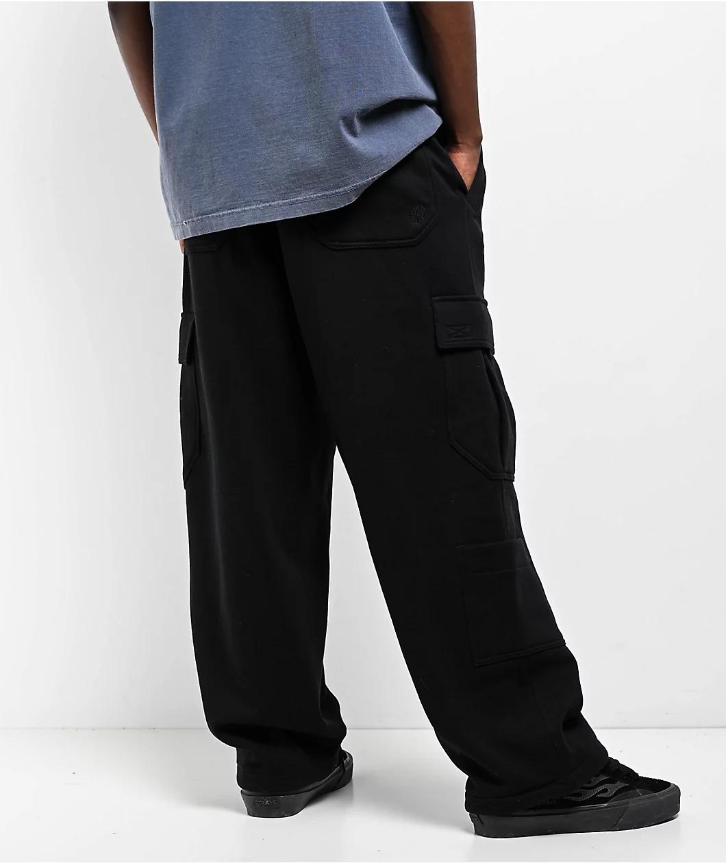 Ninth Hall Fast Lane Black Baggy Cargo Sweatpants Product Image