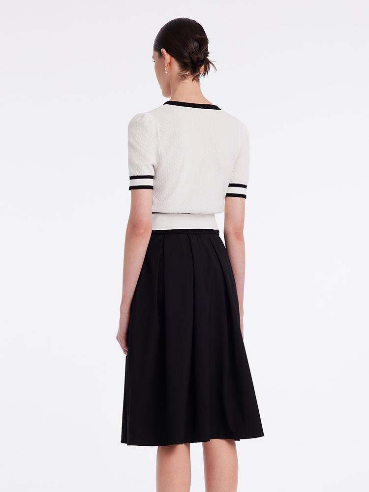 Classic Jacquard Knit Top And Half Women Skirt Two-Piece Set Product Image