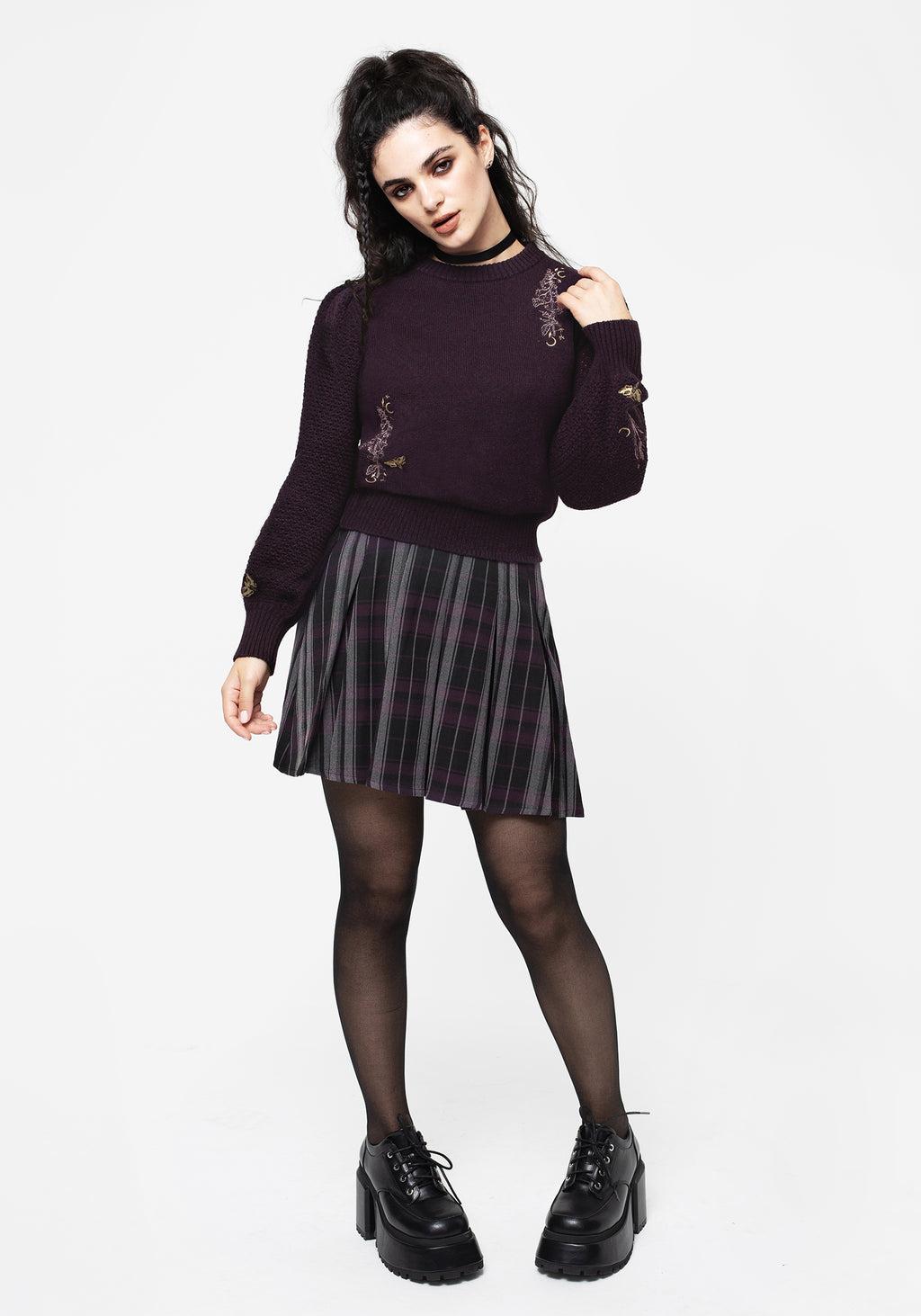 Foxglove Embroidered Knit Sweater Product Image