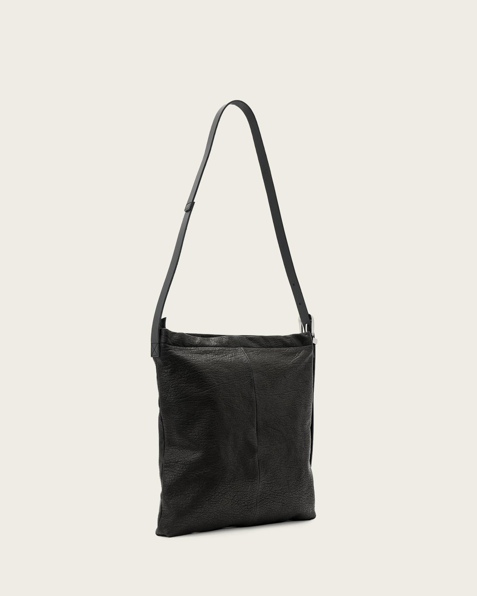 Haven Leather Crossbody Bag Black | ALLSAINTS US Product Image