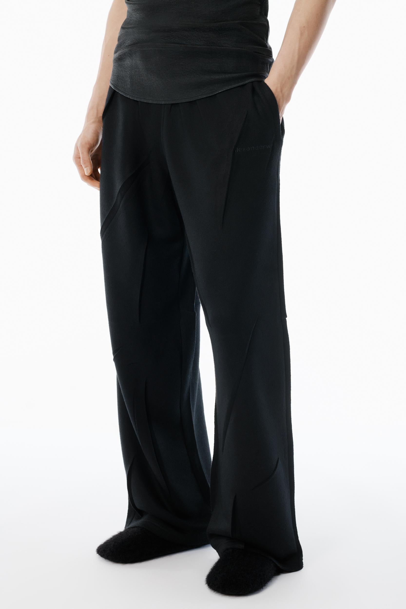 Black Creased Terry Oversized Sweatpant Product Image