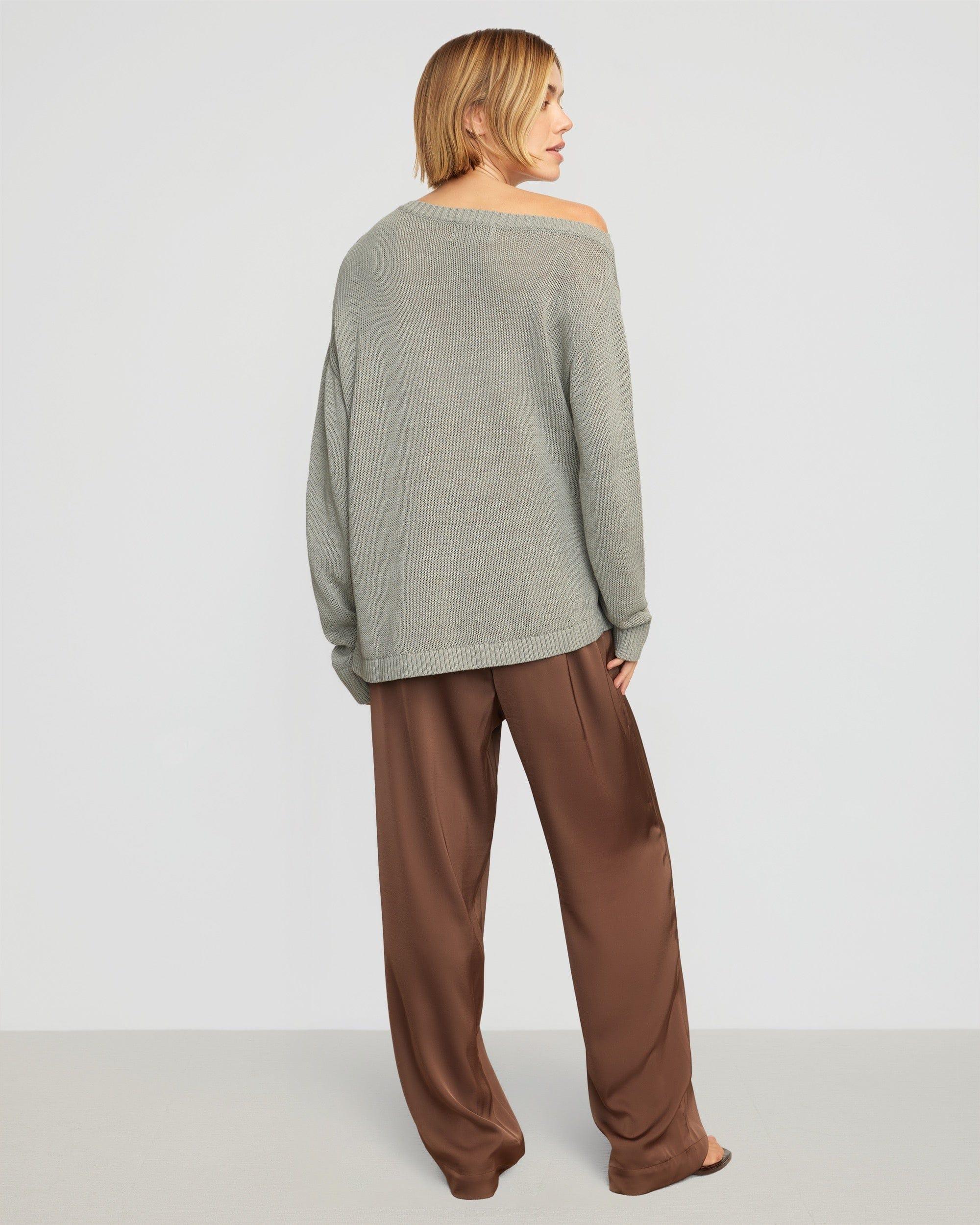 Dana Stretch-Waist Satin Pant Product Image