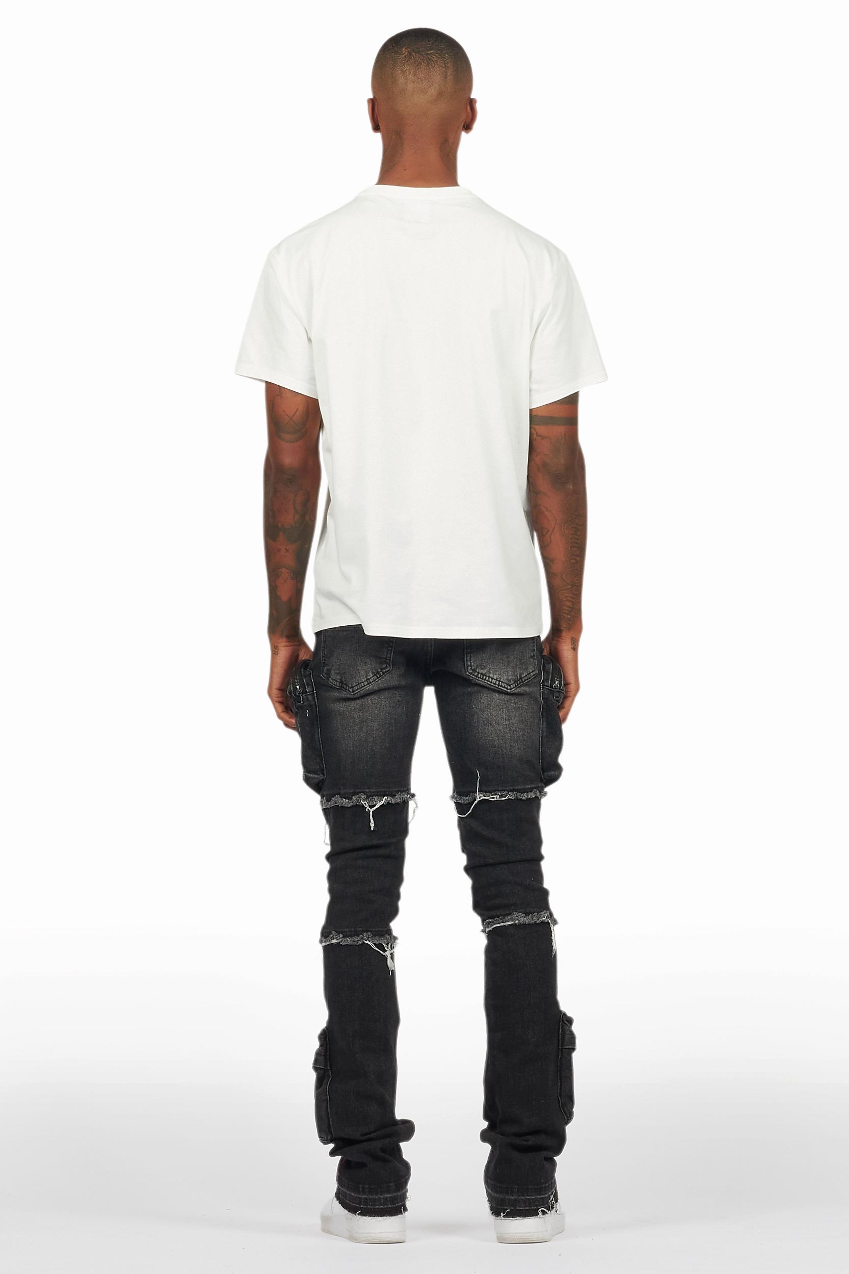 Shift Dark Grey Stacked Flare Jean Male Product Image