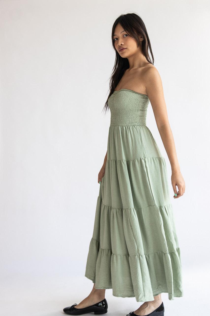 Smocked Top Strapless Maxi Dress Product Image