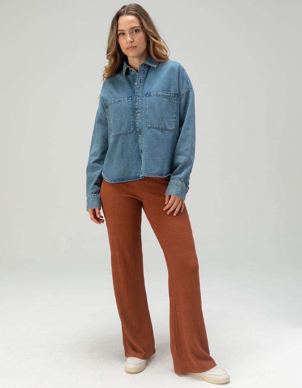 VANS Antica Womens Button Up Denim Shirt - DENIM Product Image