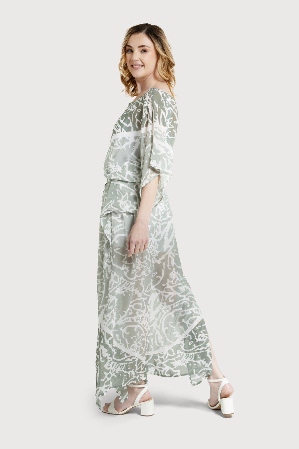 Floral Kaftan Tie Waist Monochrome Product Image