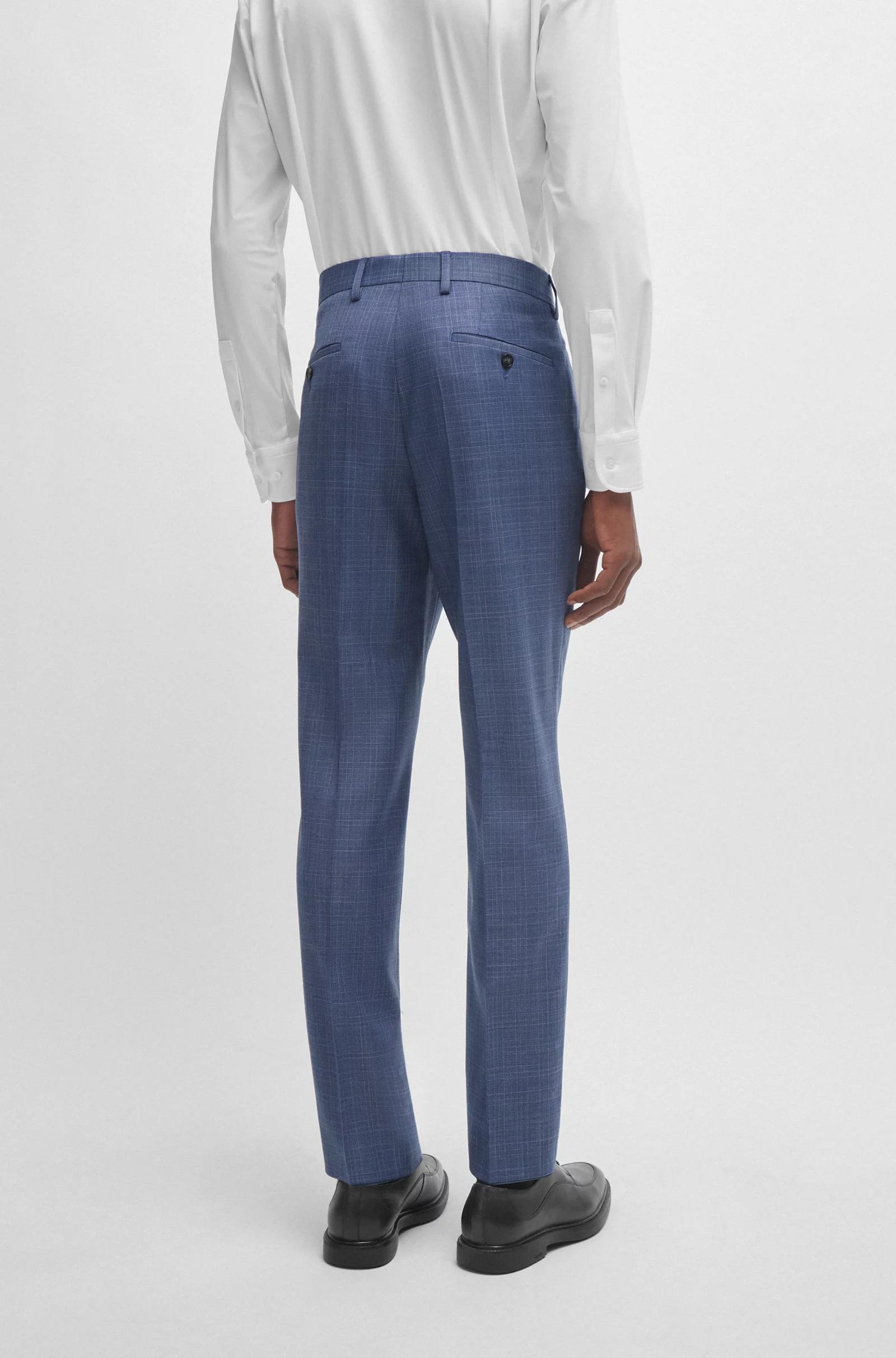 BOSS SLIM-FIT 2pcs Suit In CHECKED VIRGIN-WOOL SERGE Product Image