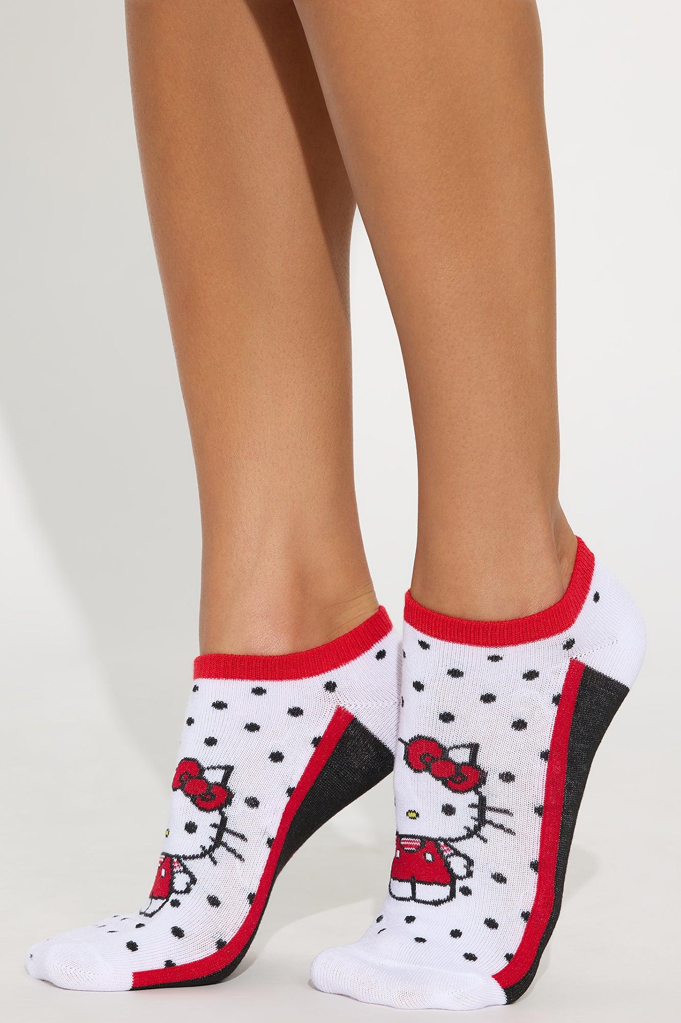 Hello Kitty 5 Pack Ankle Socks - Black/Red Female Product Image