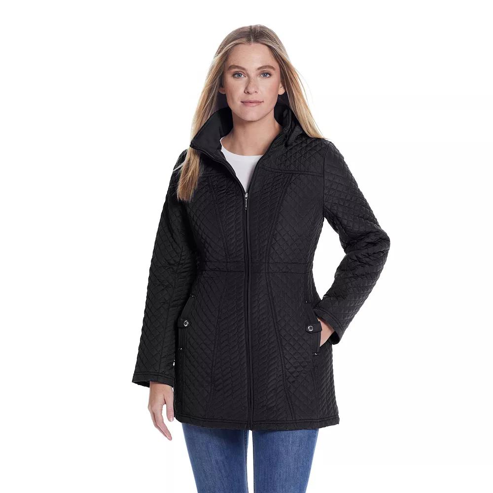 Women's Weathercast Hooded Lightweight Quilted Walker Jacket, Size: Small, Shale Product Image