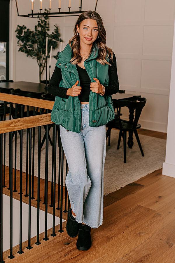 Creekside Cabin Puffer Vest in Hunter Green Product Image