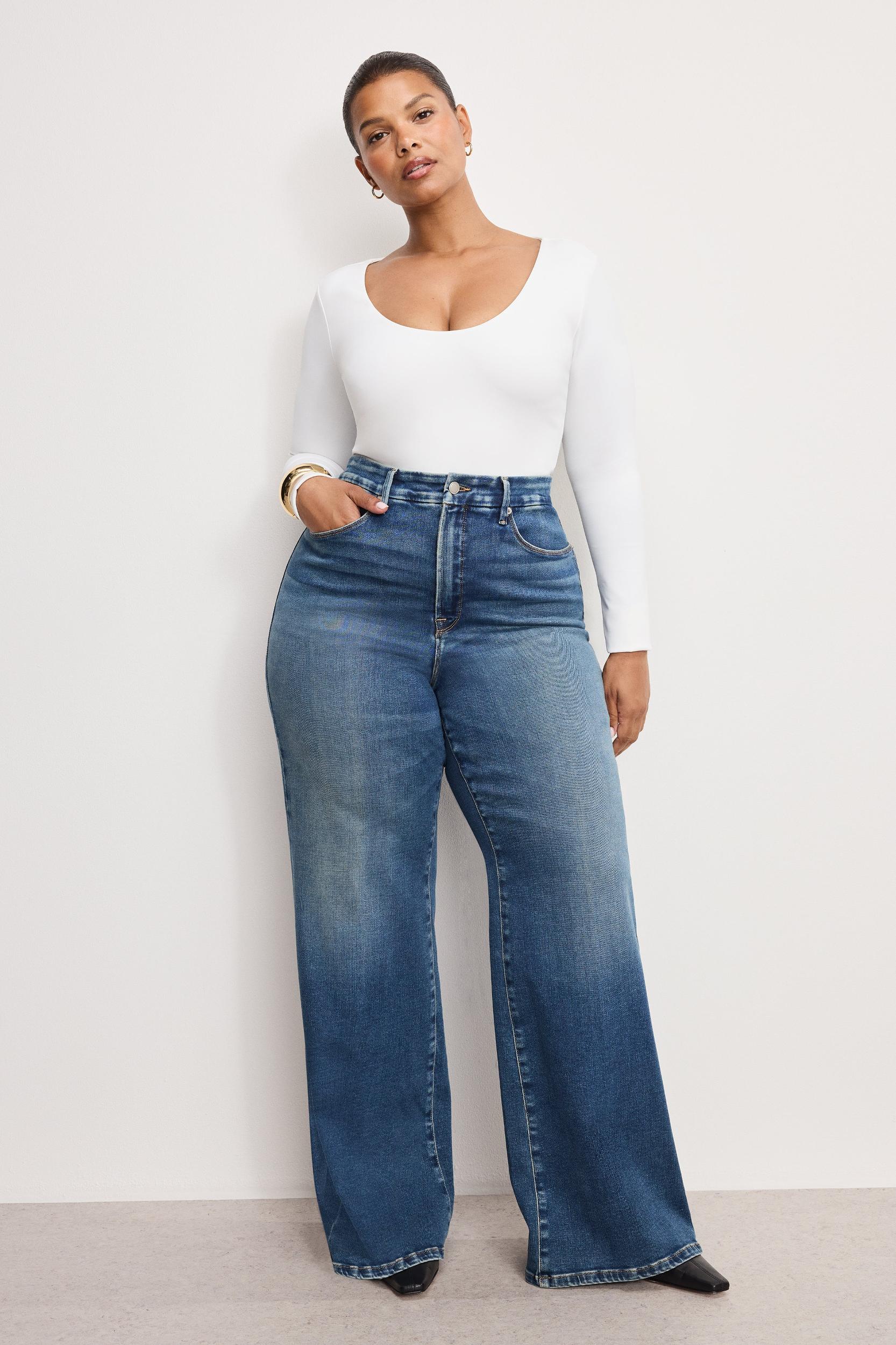 SOFT TECH GOOD WAIST PALAZZO JEANS | INDIGO986 Product Image