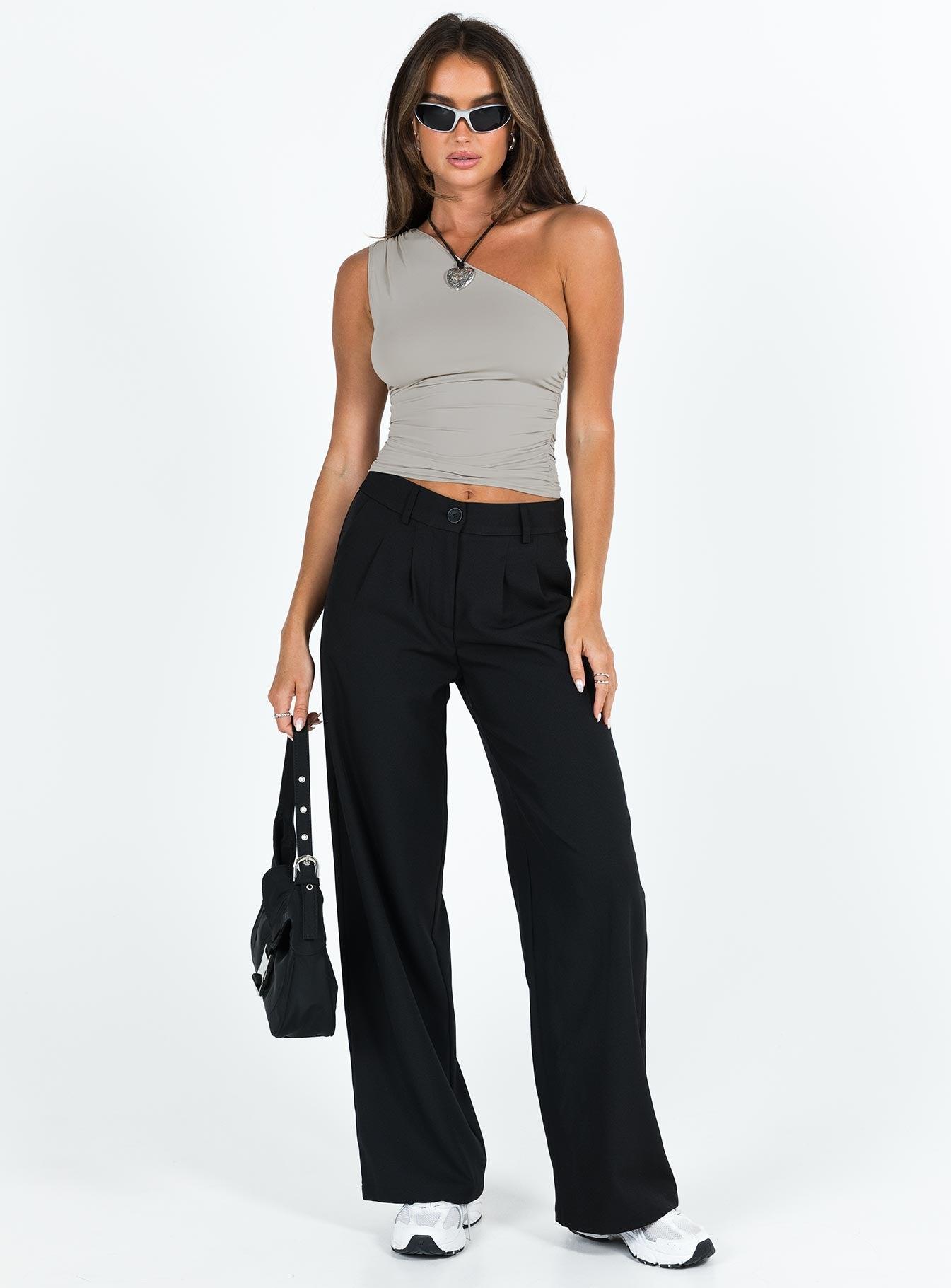 Annem One Shoulder Top Grey Product Image