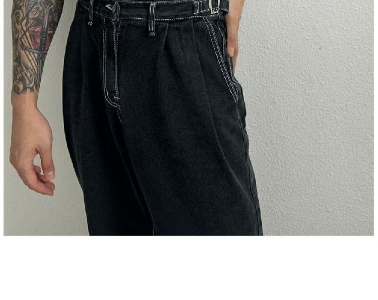 Short-Sleeve Crew Neck Plain Ribbed Knit Top Product Image